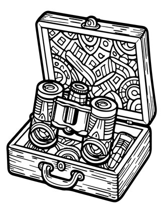 Folding Travel Scope - Free printable coloring page