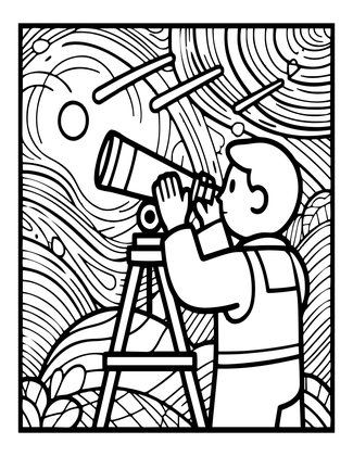 Comet Watch - Free printable coloring page