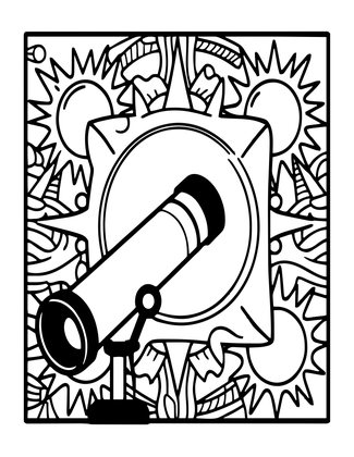 Solar Observation - Free printable coloring page