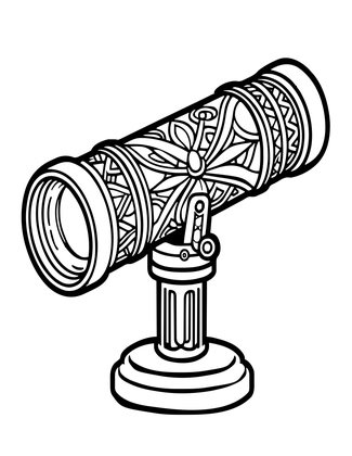 Library Telescope - Free printable coloring page