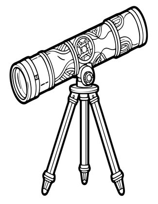 Telescope Tripod Detail - Free printable coloring page