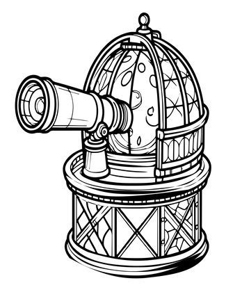 Observatory Dome - Free printable coloring page