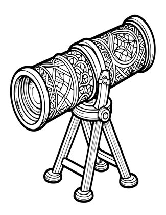 Galileo's Telescope - Free printable coloring page