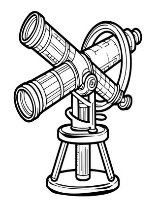 Equatorial Mount - Free printable coloring page