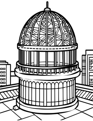 Rooftop Observatory - Free printable coloring page