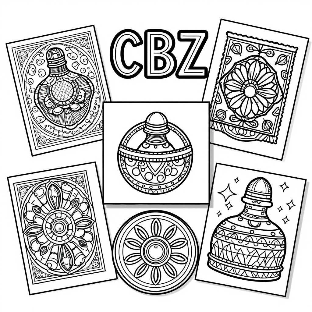 Vintage Thimbles coloring pages collection - 30 free printable pages