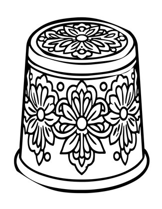 Silver Thimble - Free printable coloring page