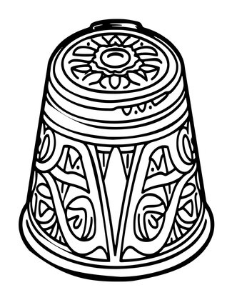 Tailor's Thimble - Free printable coloring page