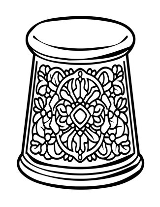 Pewter Thimble - Free printable coloring page