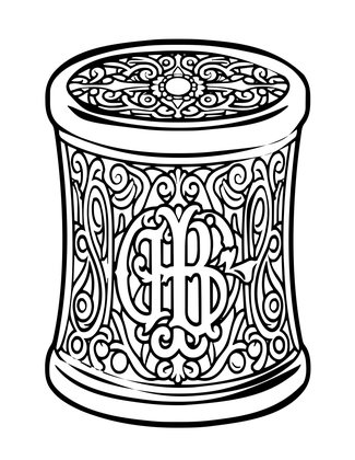 Victorian Thimble - Free printable coloring page