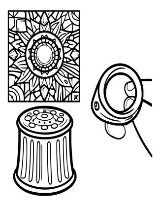 Thimble Rings - Free printable coloring page