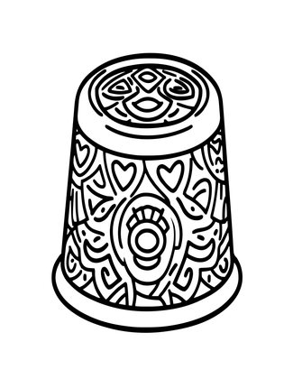 Miniature Thimble - Free printable coloring page