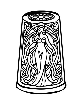 Art Nouveau Thimble - Free printable coloring page