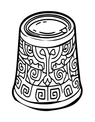 Chinese Thimble - Free printable coloring page