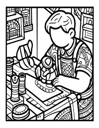 Thimble Maker - Free printable coloring page