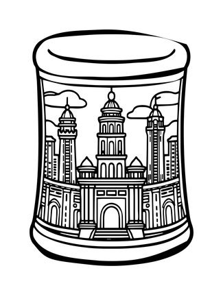 Souvenir Thimble - Free printable coloring page