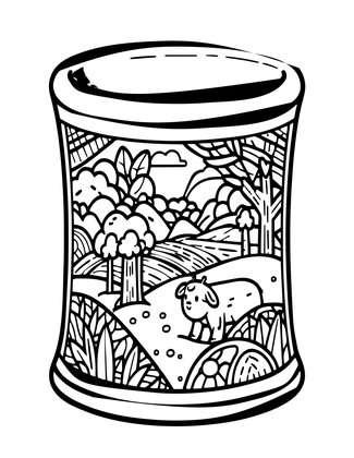 Porcelain Thimble - Free printable coloring page