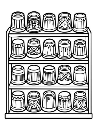Thimble Collection - Free printable coloring page