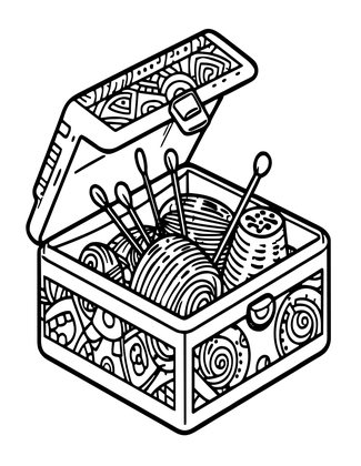 Sewing Box - Free printable coloring page