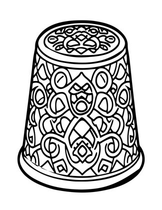 Brass Thimble - Free printable coloring page