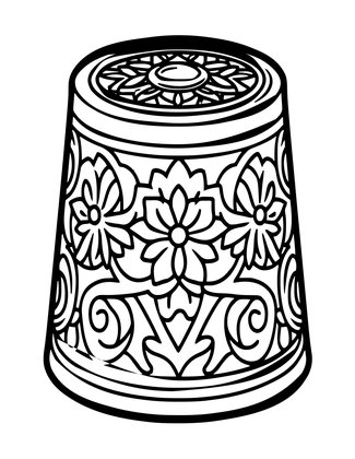 Ivory Thimble - Free printable coloring page