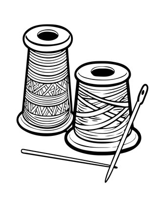 Thimble and Thread - Free printable coloring page