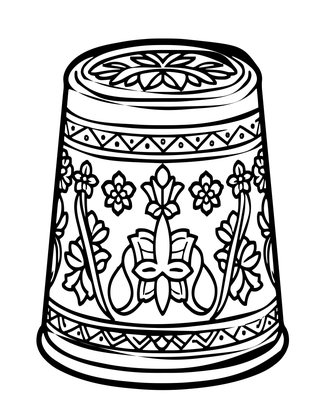 Commemorative Thimble - Free printable coloring page