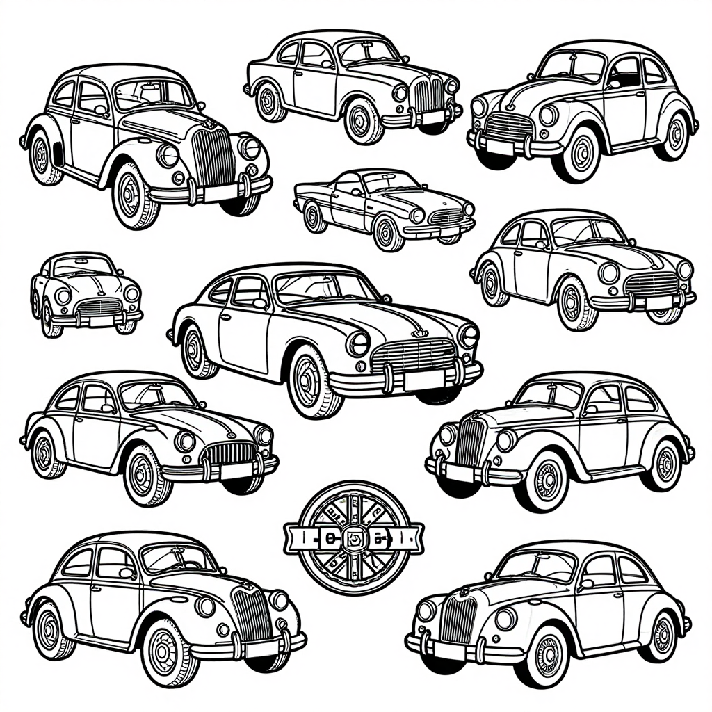 Vintage Vehicles coloring pages collection - 40 free printable pages