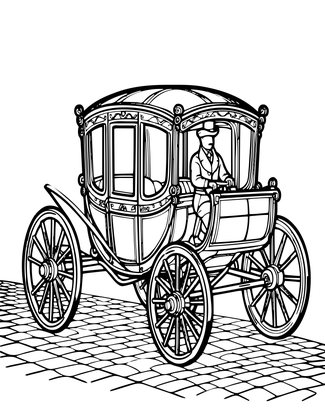 Horse & Carriage - Free printable coloring page