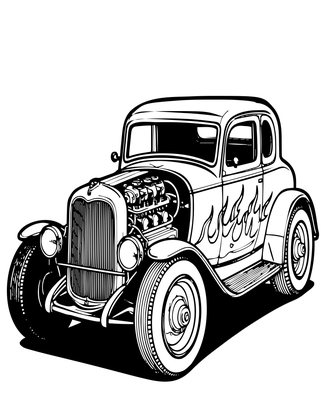 Hot Rod - Free printable coloring page