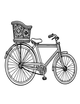 Vintage Bicycle - Free printable coloring page