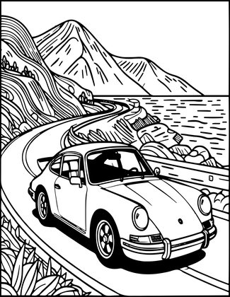 Classic Porsche - Free printable coloring page