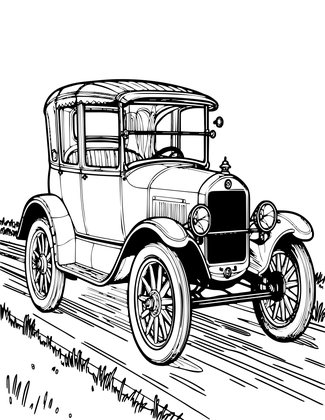 Ford Model T - Free printable coloring page