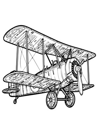 Sopwith Camel - Free printable coloring page