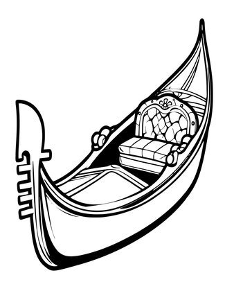 Gondola - Free printable coloring page