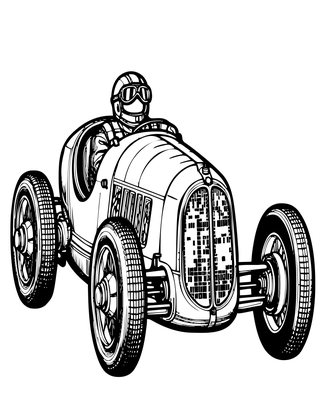 Vintage Race Car - Free printable coloring page