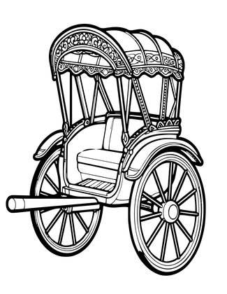 Rickshaw - Free printable coloring page