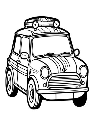 Classic Mini Cooper - Free printable coloring page