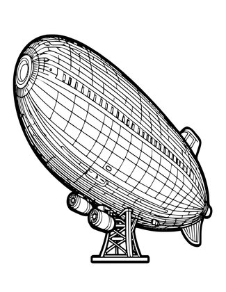 Zeppelin - Free printable coloring page