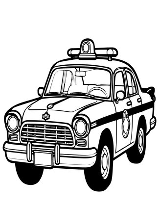 Vintage Police Car - Free printable coloring page