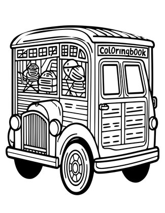 Vintage Delivery Truck - Free printable coloring page