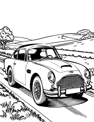 Classic Aston Martin - Free printable coloring page