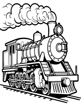 Steam Locomotive - Free printable coloring page