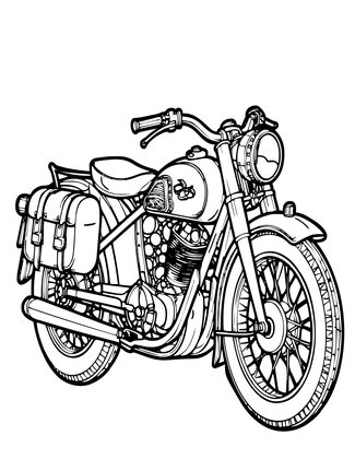 Vintage Motorcycle - Free printable coloring page