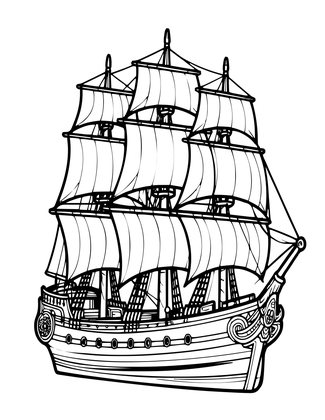 Sailing Ship - Free printable coloring page