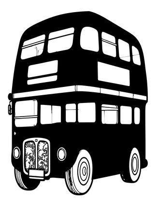 London Double-Decker - Free printable coloring page