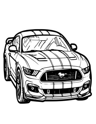 1960s Mustang - Free printable coloring page