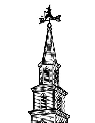 Witch Weather Vane - Free printable coloring page
