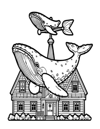 Whale Weather Vane - Free printable coloring page