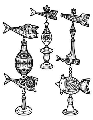 Weather Vane Collection - Free printable coloring page